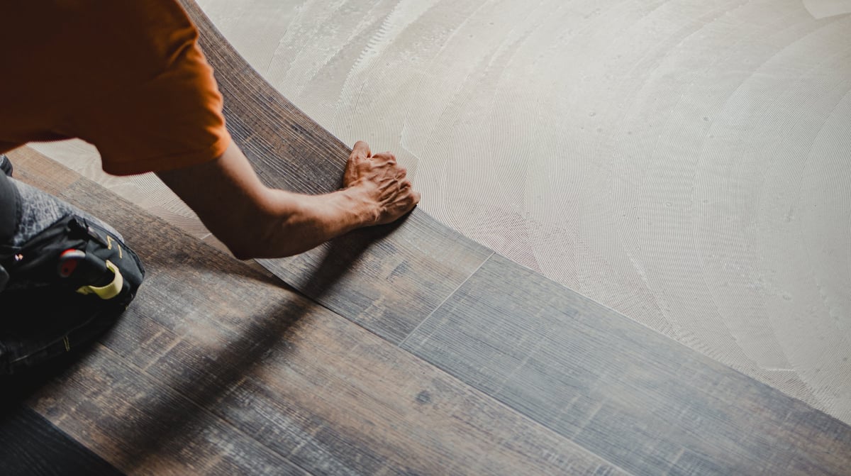 Professional luxury vinyl plank installation work